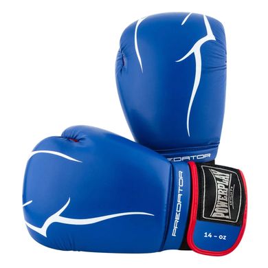 Боксерские перчатки PowerPlay 3018 синие 14 унций