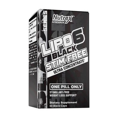 Жироспалювач Nutrex Lipo 6 Black Stim-Free Ultra Concentrate (60 black-caps) ліпо 6