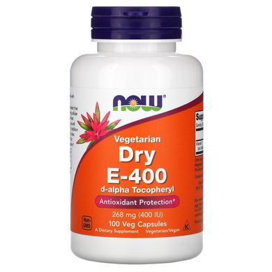Натуральный витамин Е Now Foods Dry E - 400 100 капсул