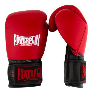 Боксерские перчатки PowerPlay 3015 красные [натуральная кожа] 10 унций