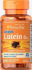 Лютеин Puritan's Pride Lutein 6 mg 200 капсул