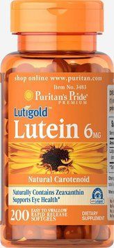 Лютеїн Puritan's Pride Lutein 6 mg 200 капсул