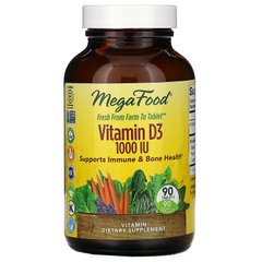 Витамин D3 1000 IU, Vitamin D3, MegaFood, 90 таблеток