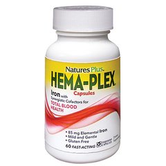 Комплекс для Підтримки Оптимального Здоров'я Крові, Hema-Plex, Natures Plus, 60 гелевих капсул