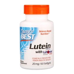 Лютеин, Lutein with Lutemax Doctor's Best, 20 мг, 60 желатиновых капсул