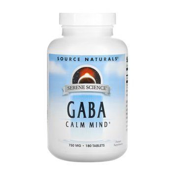 ГАМК Source Naturals Serene Science&reg; GABA 750 mg 180 Таблеток