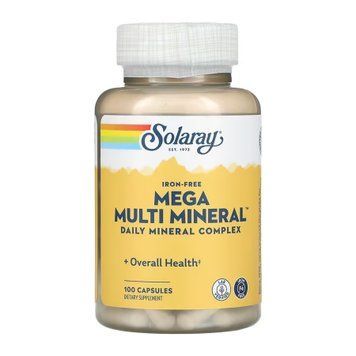 Мега Мульти Минералы Без Железа Solaray Mega Multi Mineral Iron-Free 100 Капсул