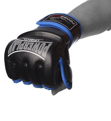 Рукавички для MMA PowerPlay 3058 Чорно-Сині L
