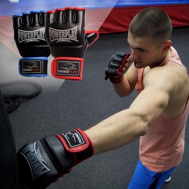 Перчатки для MMA PowerPlay 3058 черно-синие L