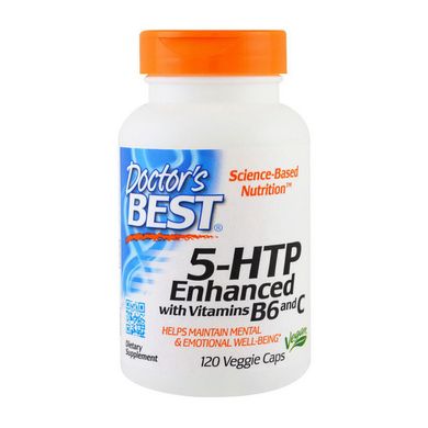 5-гідрокситриптофан Doctor's BEST 5-HTP 100 мг Enhanced with Vitamins B6 and C 120 капсул
