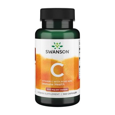 Витамин C Swanson Vitamin C 500 mg with Rose Hips 100 капсул