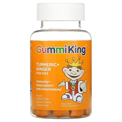 Детский комплекс Gummi King Turmeric + Ginger For Kids Immunity + Antioxidant + Anti-Inflammatory 60 таблеток Манго