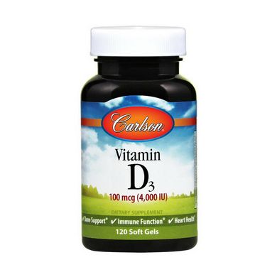 Витамин Д3 Carlson Labs Vitamin D3 4000 IU 100 mcg 120 капсул