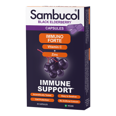 Витамины для иммунитета Sambucol Immuno Forte Capsules 30 капсул