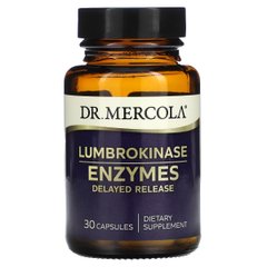 Ферменты для переваривания белка, Люмброкиназа, Lumbrokinase Enzymes, Dr. Mercola, 30 капсул
