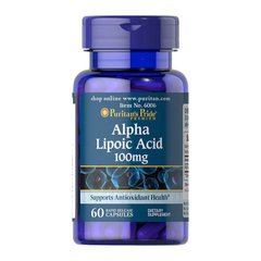 Альфа-липоевая кислота Puritan's Pride Alpha Lipoic Acid 100 mg (60 капсул) пуританс прайд