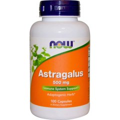 Астрагал, Astragalus, NOW, 500 мг, 100 капсул