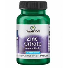 Цинк цитрат Swanson Zinc Citrate Immune Health 30 mg 60 капсул