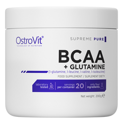 БЦАА OstroVit 100% BCAA + Glutamine 200 г з глютаміном pure