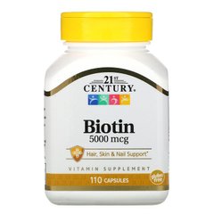 Витамин Б 7 21st Century Biotin 5000 mcg 110 таблеток