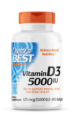 Вітамін Д3 Doctor's BEST Vitamin D3 5000 IU (180 капс)