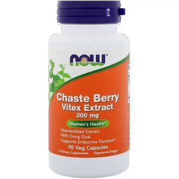 Екстракт Вітекс з Дудником, NOW, Chaste Berry Vitex Extract with Dong Quai, 300мг, 90 капсул