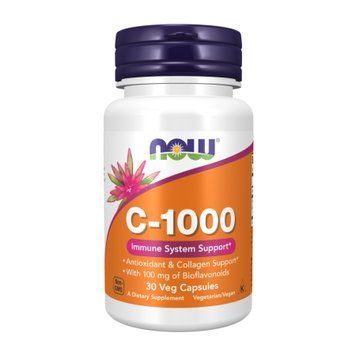 Витамин С 1000мг Now Foods Vitamin C-1000 30 вег. капсул