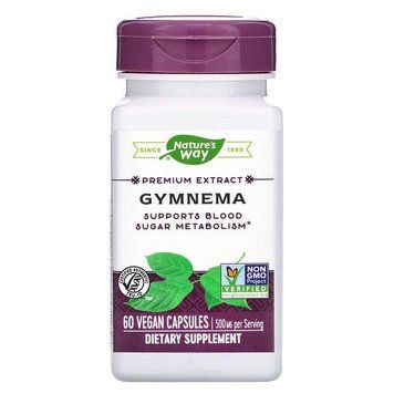 Джимнема стандартизованная, Gymnema, Nature's Way, 500 мг, 60 капсул