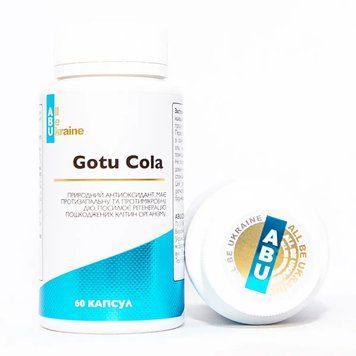 Антиоксидант Готу кола/центела азіатська ABU All Be Ukraine Gotu Kola 60 капсул