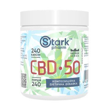 Канабідіол екстракт КБД Stark Pharm CBD 50mg 240 капсули