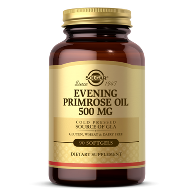 Масло Примулы Вечерней 500 мг, Evening Primrose Oil, Solgar, 90 желатиновых капсул