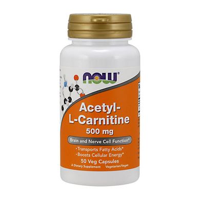 Ацетил Л-карнітин Now Foods Acetyl-L-Carnitine 500 mg 50 капс