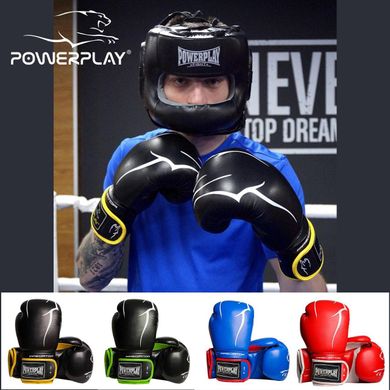 Боксерські рукавиці PowerPlay 3018 Сині 16 унцій