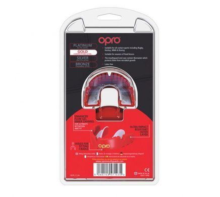 Капа OPRO Gold Braces Red/Pearl (art.002227008)