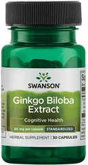 Гинкго билоба Swanson Ginkgo Biloba Extract Standardized 60 mg 240 капсул