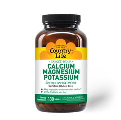 Кальций магний калий Country Life Calcium Magnesium Potassium 180 таблеток