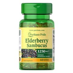 Экстракт бузины Puritan's Pride Elderberry Sambucus 1250 mg 60 (капс)