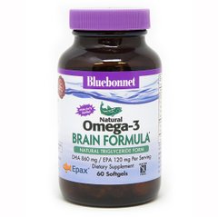 Омега-3 Формула для Мозга, Bluebonnet Nutrition, Omega-3 Brain Formula, 60 желатиновых капсул