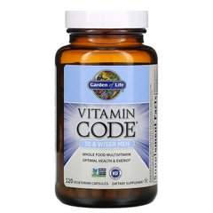Мужские Мультивитамины 50+, Vitamin Code, Garden of Life, 120 вегетарианских капсул