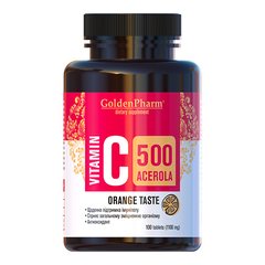 Вітамін C Golden Pharm Vitamin C-500 Acerola 100 таблеток Апельсин