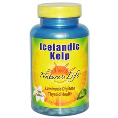Исландская бурая водоросль Nature's Life Icelandic Kelp 500 таблеток