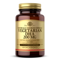 Натуральна Омега 3 ДГК рослинного походження Solgar (Naturally Sourced Omega-3 Vegetarian DHA) 200 мг 50 вегетаріанських м'яких таблеток