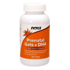 Вітаміни для вагітних Now Foods Prenatal Gels + DHA 180 капс