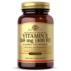 Натуральний вітамін Е Vitamin E Solgar 268 мг 400 МО 100 желатинових капсул