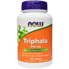 Трифала, Triphala, NOW, 500 мг, 120 таблеток