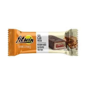 Протеиновый Батончик FitWin Bar No Sugar Added 60 г Caramel & Peanuts