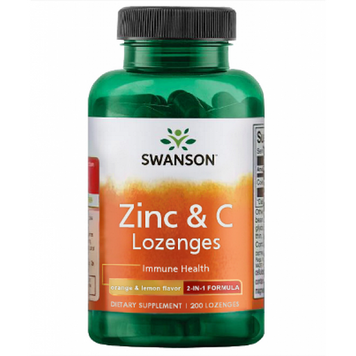 Цинк Swanson Zinc C Lozenges orange lemon 200 капсул