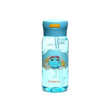 Пляшка для води CASNO 400 мл KXN-1195 Синя (восьминіг) з соломинкою