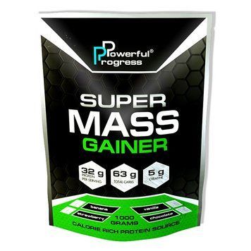 Гейнер для набору маси Powerful Progress Super Mass Gainer 1000 грамів Кокос