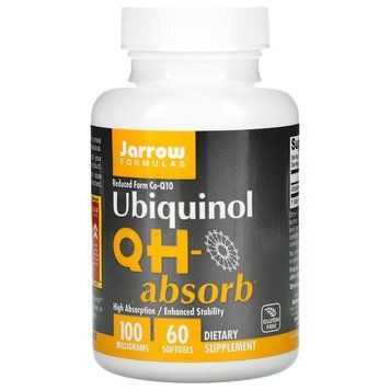 Убіхінол QH-Absorb, 100 мг, Ubiquinol, QH-Absorb, Jarrow Formulas, 60 гелевых капсул